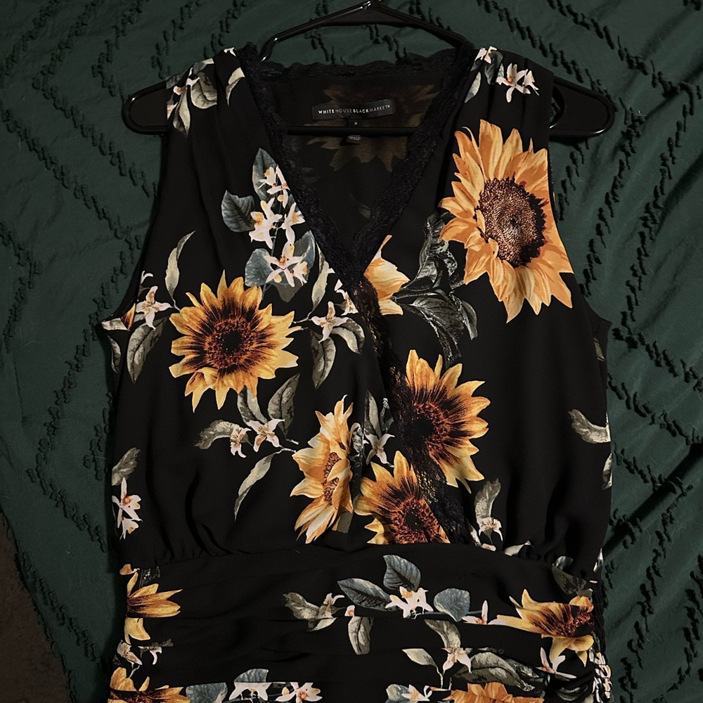 Floral Black Sleeveless Top